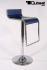 Barhocker blau hhenverstellbar mittels Gasdruckfeder mit Design Chromfusttze - "Vanessa"