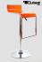 Barhocker orange hhenverstellbar mittels Gasdruckfeder mit Design Chromfusttze - "Vanessa"