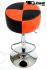 Barhocker orange schwarz hhenverstellbar runder Sitz klassisch gepolstert - "Tan Cross"