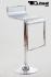 Barhocker silber hhenverstellbar mittels Gasdruckfeder mit Design Chromfusttze - "Vanessa"