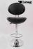 Barstool black height adjustable with backrest 360 swivel seat top - "Tobias"
