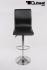 Barstool black height adjustable with backrest swivel seat top - "Steffen"