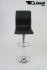 Barstool black height adjustable with padded and stitched backrest - "Ron"