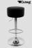 Barstool black REAL LEATHER height adjustable round seat classical comfortably padded - "Tan"