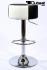 Barstool black white height adjustable round seat classical comfortably padded - "Tan Cross"