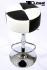Barstool black white height adjustable round seat classical comfortably padded - "Tan Cross"