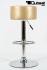 Barstool gold height adjustable round seat classical comfortably padded - "Tan"