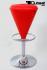 Barstool red height adjustable round and conical seat comfortably padded - "Anja"