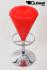 Barstool red height adjustable round and conical seat comfortably padded - "Anja"