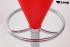 Barstool red height adjustable round and conical seat comfortably padded - "Anja"