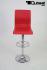Barstool red height adjustable with padded and stitched backrest - "Ron"
