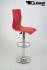Barstool red height adjustable with padded and stitched backrest - "Ron"