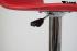 Barstool red height adjustable with padded and stitched backrest - "Ron"