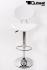 Barstool white height adjustable with backrest 360 swivel seat top - "Tobias"
