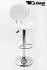 Barstool white height adjustable with backrest 360 swivel seat top - "Tobias"