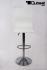Barstool white height adjustable with backrest swivel seat top - "Steffen"