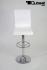 Barstool white height adjustable with padded and stitched backrest - "Ron"