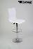 Barstool white height adjustable with padded and stitched backrest - "Ron"