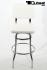 Barstool White, padded, chorme "Maik"