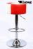 Barstool white red height adjustable round seat classical comfortably padded - "Tan Cross"