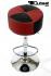 Barstool winered black height adjustable round seat classical comfortably padded - "Tan Cross"