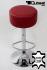 Barstool winered REAL LEATHER height adjustable round seat classical comfortably padded - "Tan"