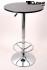 Bistro Table Black, Footrest, Round Wooden Board, Height-Adjustable-