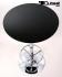 Bistro Table Black, Footrest, Round Wooden Board, Height-Adjustable-