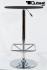 Bistro Table Black, Footrest, Round Wooden Board, Height-Adjustable-