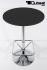 Bistro Table Black, Footrest, Round Wooden Board, Height-Adjustable-