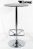 Bistro Table Black Round Tempered Glass Board 102 cm Footrest-
