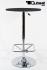 Bistro Table Black Round Wooden Board PVC-coated height-adjustable Footrest-