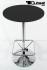 Bistro Table Black Round Wooden Board PVC-coated height-adjustable Footrest-
