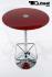 Bistro Table Red, Round  Tempered Glass Board 102 cm Footrest-