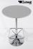 Bistro Table Silver, Footrest, Round Wooden Board, Height-Adjustable-