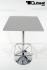 Bistro Table Silver, Footrest, Square Wooden Board, Height-Adjustable-