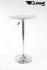 Bistro-Table White, Round Glass Board, PVC-coated, height-adjustable-