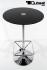 Bistro-Tisch schwarz, Glasplatte rund, Fusttze quadratisch 102 cm - "Berlin"