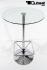 Bistro-Tisch transparent, Glasplatte rund, Fusttze quadratisch 102 cm - "Berlin"