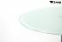 Bistro-Tisch wei, Glasplatte rund, Fusttze quadratisch 102 cm - "Berlin"