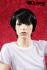 Black artificial hair wig short
