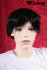 Black artificial short hair wig