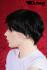 Black artificial short hair wig