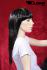 Black long hair wig with bangs