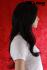Black long wig with fashionable cut bangs