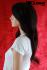 Black long wig with fashionable cut bangs