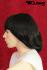 Black mediumlong wig with bangs