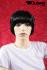 Black short artificial hair wig