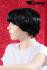 Black short artificial hair wig