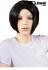 Black short artificial hair wig